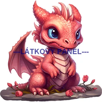 Látkový panel - Dráček - DE-244 Velikost: 30x30cm, Materiál: Kočárkovina