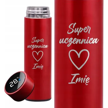 Termoska Červená Termoska Termohrnek s LCD displej Na Čaj Super Studentka