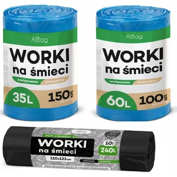 Pytle na odpadky UNIVERZÁLNÍ SÁČKY NA ODPAD 35L + 60L + 240L VELMI PEVNÉ VELKÁ SADA
