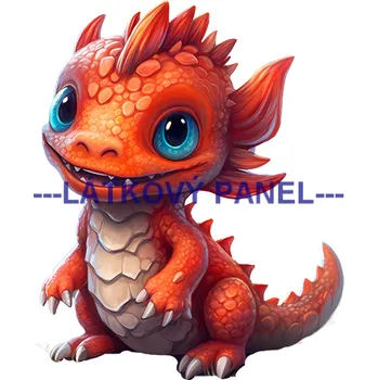 Látkový panel - Dráček - DE-240 Velikost: 15x15cm, Materiál: Úplet