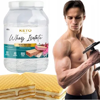 Protein MUSCLE CLINIC KETO WHEY ISOLATE 800G - Vaflová Příchuť