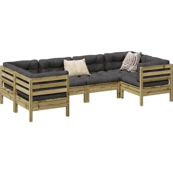 Zahradní sestava zahrada-XL 6dílná zahradní sedací souprava a podušky impregnovaná borovice 3299613