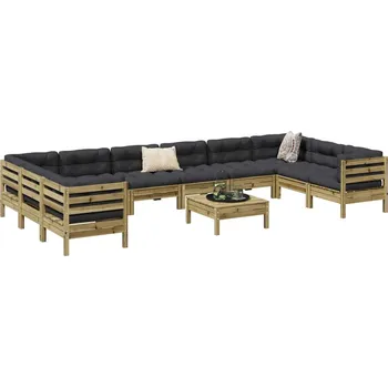 Zahradní lavice zahrada-XL 11dílná zahradní sedací souprava podušky impregnovaná borovice 3299650