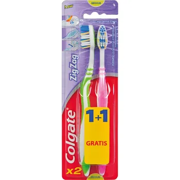 Zubní kartáček Colgate ZigZag zubní kartáček Flexible Plus 1+1 Zdarma střední