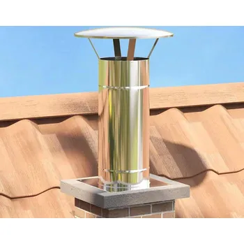 vidaXL Rozšíření komína Stříbrná 35 x 35 x 65 cm Nerezová ocel [42008445]