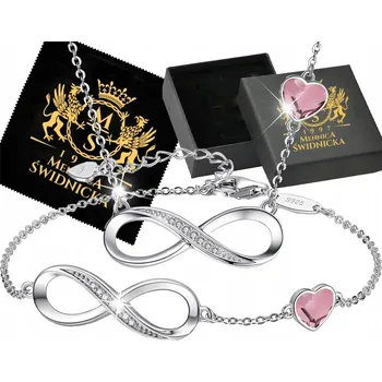 Náhrdelník Stříbrný Náramek Náhrdelník Sada Stříbro 925 Dárek k Narozeninám Set