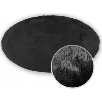 Koberec Koberec RABBIT BELLAROSSA plyšový 80 černý black bunny plyšový kulatý 80cm