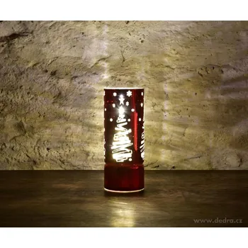 Svícen SVĚTÝLKA ZIMNÍHO STROMKU | LED skleněný svícen | 20 cm