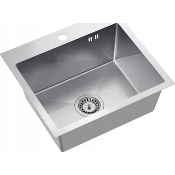 Granitový dřez Jednokomorový dřez Quadron LUKE 100 ocel stříbrný