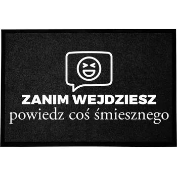 Rohožka VSTUPNÍ ROHOŽKA POHODLNÁ PROTISKLUZOVÁ ANTRACIT S VTIPNÝM POTISKEM 40X60
