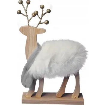 Obraz SOB s kožíškem dřevěná dekorace 20 cm