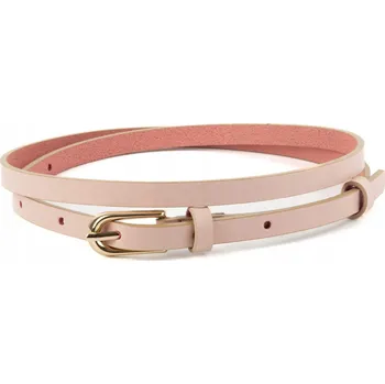 Opasek Dámský kožený opasek D141.1 Růžový Milano tenký 10 mm