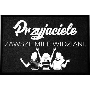 Rohožka VSTUPNÍ ROHOŽKA POHODLNÁ ZÁBAVNÁ 40X60CM BÉŽOVÁ S POTISKEM PROTISKLUZOVÁ