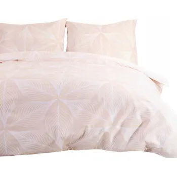 Povlečení Povlečení flanel Bílé geometrické vzory/béžová - 200x200 FLANELOVE