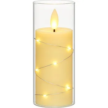 Svíčka LED SVÍČKA IMITACE PLAMENE HŘBITOVNÍ SVÍČKA NA BATERIE 20 CM