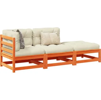 Zahradní sestava zahrada-XL 3dílná zahradní sedací souprava podušky voskově hnědá borovice 3295832