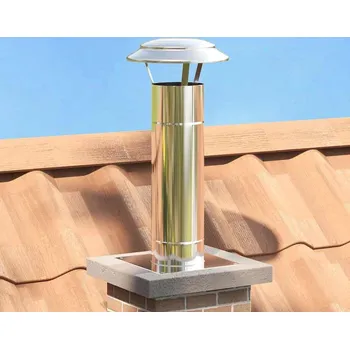 vidaXL Rozšíření komína Stříbrná 25 x 25 x 65 cm Nerezová ocel [42008443]