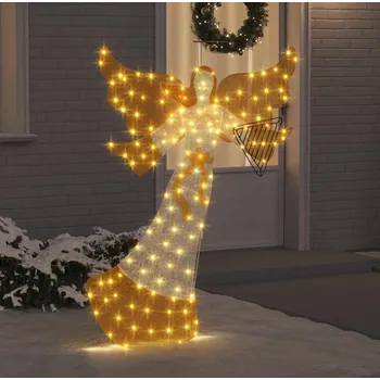 Vánoční dekorace vidaXL osvětlený anděl 116 x 29 x 158.5 cm Teplá bílá