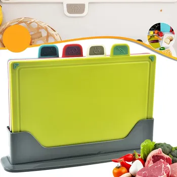 Kuchyňské prkénko Kuchyňské prkénko SADA 4 ks PRKÉNEK NA KRÁJENÍ Plastové barevné