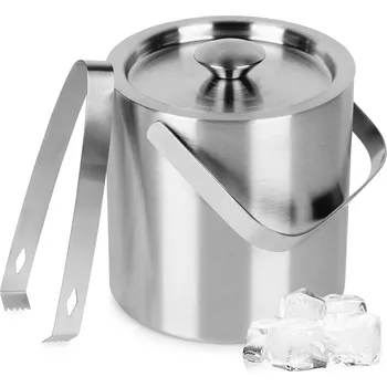 Nádoba na led Termální nerezové vědro na led se szczypcemi a víkem 1,3 l Vilde