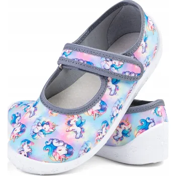 Dívčí obuv Papuče tenisky do školky z prodyšné KŮŽE na suchý zip, lehké Wojtyłko velikost 25