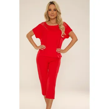 Dámské pyžamo Pyžamo De Lafense 740 Velar kr/sr S-2XL černá XXL