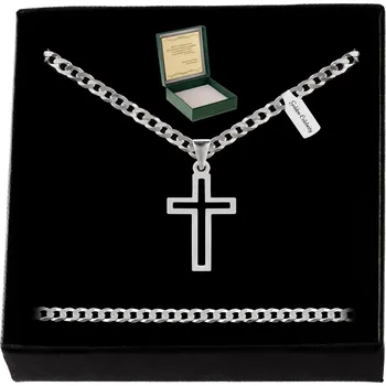 Řetízek STŘÍBRNÝ PÁNSKÝ ŘETÍZEK PANCR 925 S KŘÍŽKEM