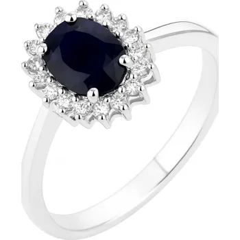 Prsten JKB Jewel Stříbrný prsten princezny Kate s přírodním safírem Velikost prstenu: obvod 55 mm (průměr 17,5 mm)