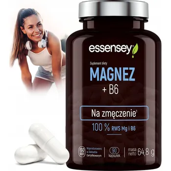 Essensey Hořčík + Vitamín B6, proti únavě, 90 kapslí