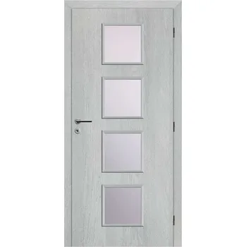 Interiérové dveře Solodoor Interiérové dveře Etta 4, 60 L, 650 × 1985 mm, fólie, levé, Earl Grey, prosklené 280040402900