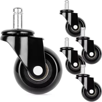 Kaučuková kolečka na kancelářskou židli 50 mm, čep 11 mm, sada 5 ks