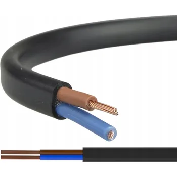 elektrický kabel PLOCHÝ KABEL H03VVH2-F OMYp 2x0,75 ČERNÝ
