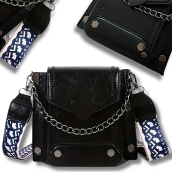 Kabelka Taška kabelka přes rameno EdiBazzar eko kůže černá