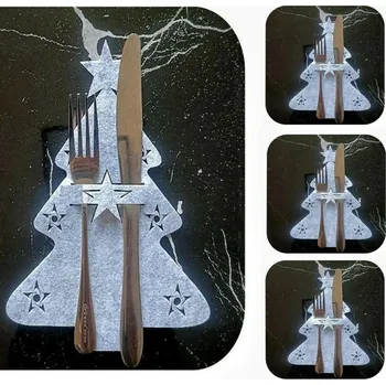 Příbor APT BQ86B KAPSY NA PŘÍBORY 6KS VÁNOČNÍ STROMEK ŠEDÝ