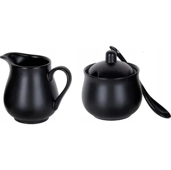 Cukřenka Cukřenka se Lžičkou, Nádoba na Cukr, Mlékárna na Mléko, Černá Sada