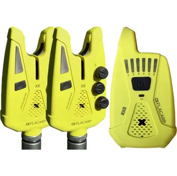 Signalizace záběru FLACARP - Sada signalizátorů X8 + příposlech RX8 2+1 Žlutá