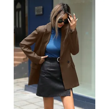 Podprsenka SHEIN HNĚDÉ DVOUŘADÉ SAKO (L)