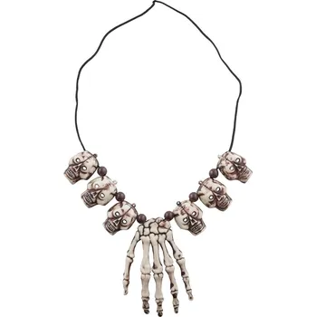 Karnevalový doplněk Náhrdelník lebky a kosti
