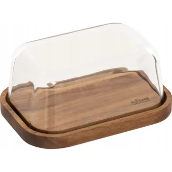 Dóza na potraviny Chlebník s deskou 5five Simply Smart bezbarvý, hnědý sklo
