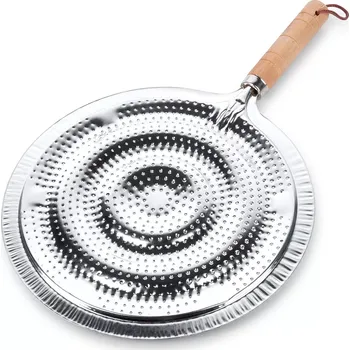 Příslušenství pro sporák Kovový rozptylovač plamene na sporák 21 cm s dřevěnou rukojetí