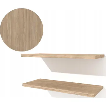 police 2x Nástěnné police dub 500 x 200 mm závěsné, regál konzole police na knihy