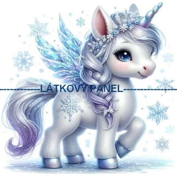 Látkový panel - Jednorožec - DE-297 Velikost: 40x40cm, Materiál: Úplet