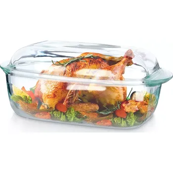 Dóza na potraviny Skleněné žáruvzdorné nádobí s víkem 3 + 1,5 l