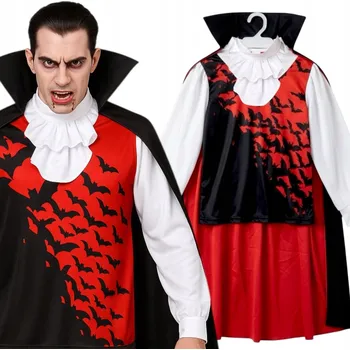 Karnevalový kostým KOSTÝM UPIRE DRACULY Kostým na Halloween Plášť S