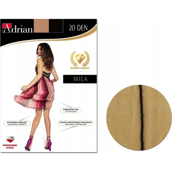 Dámské punčochy Vzorované Punčocháče Adrian MILA 20 DEN béžové Playa Nero, velikost 2