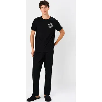 Pánské pyžamo Sinsay - Dvoudílné bavlněné pyžamo - černá - 645EL-99X - 645EL-99X-M