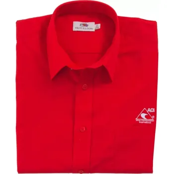 Pánská košile ACI košile s krátkým rukávem dámská, červená (vel. XS)