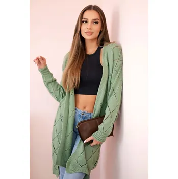 Dámský svetr Kesi Kardigan Ilia s geometrickým vzorem Barva: Zelená, Velikost: UNI
