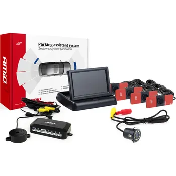 Parkovací asistent Asistenty parkování TFT02 4,3" s kamerou HD-308-LED 4-senzorové černé vnitřní - 02708