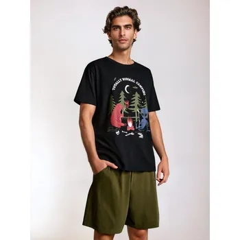 Dámské pyžamo Sinsay - Bavlněné pyžamo s potiskem a kapsami - vícebarevná - 641EL-MLC - 641EL-MLC-XL